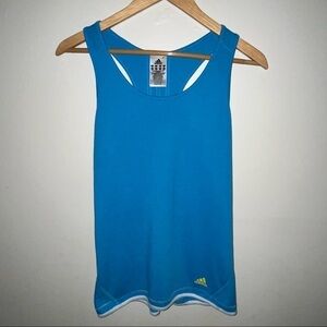 Adidas Three Stripe Marathon 10 Blue Racerback Tank Top Women’s Size Medium